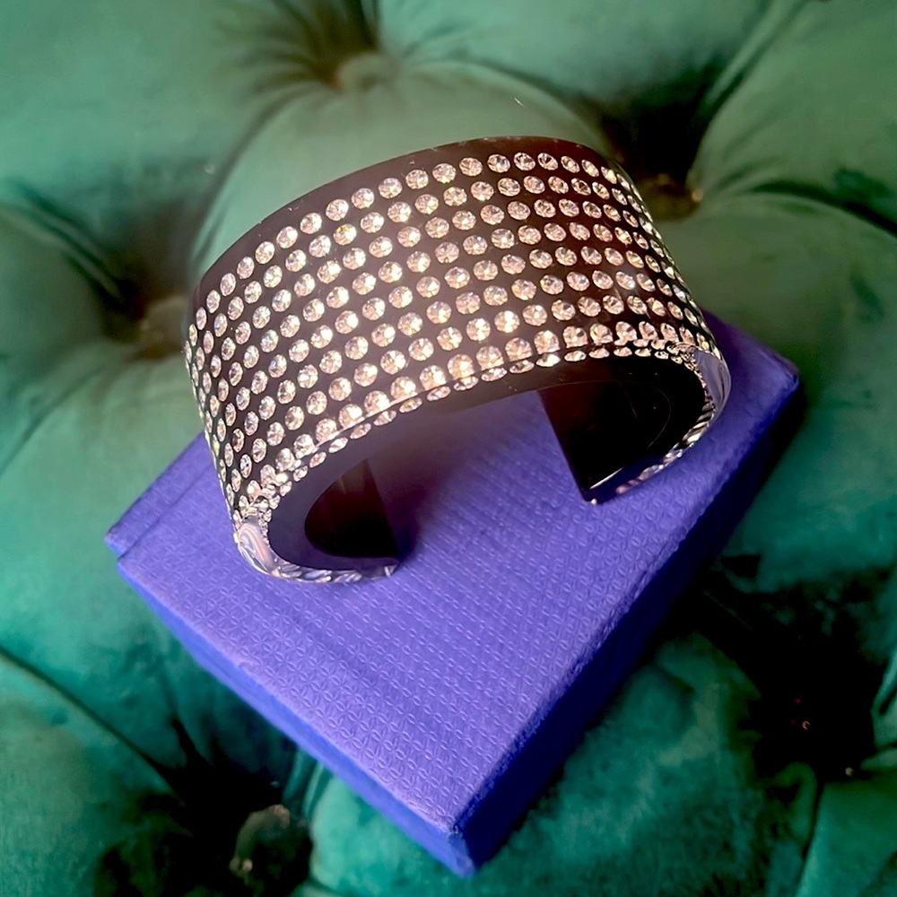 Swarovski Crystal Lucite Cuff Bracelet. Size Medium. Price is Firm.